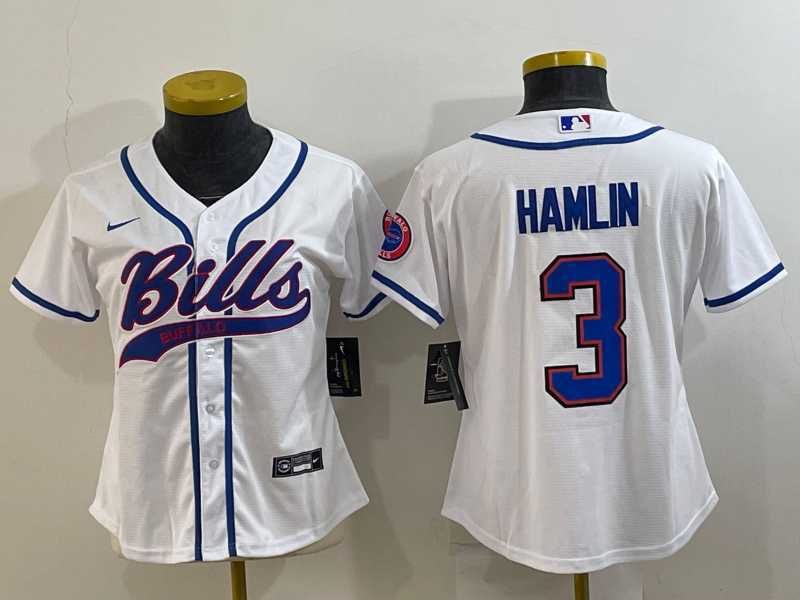 Women's Buffalo Bills #3 Damar Hamlin White With Patch Cool Base Stitched Baseball Jersey,We sell and wholesale Women's Buffalo Bills #3 Damar Hamlin White With Patch Cool Base Stitched Baseball Jersey on line form chian!
